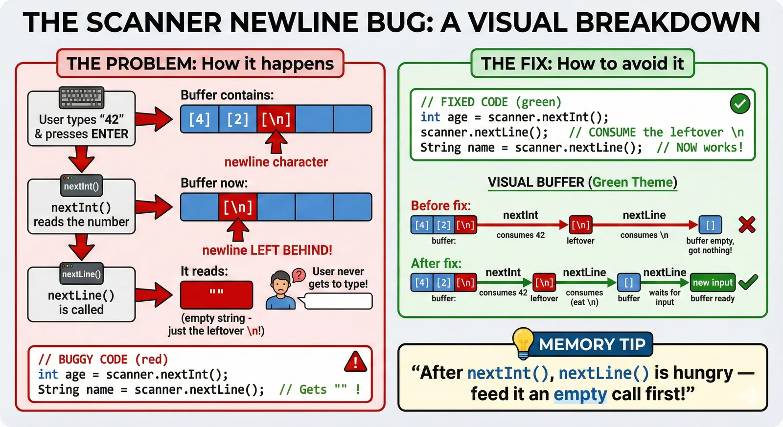Scanner Newline Bug Warning