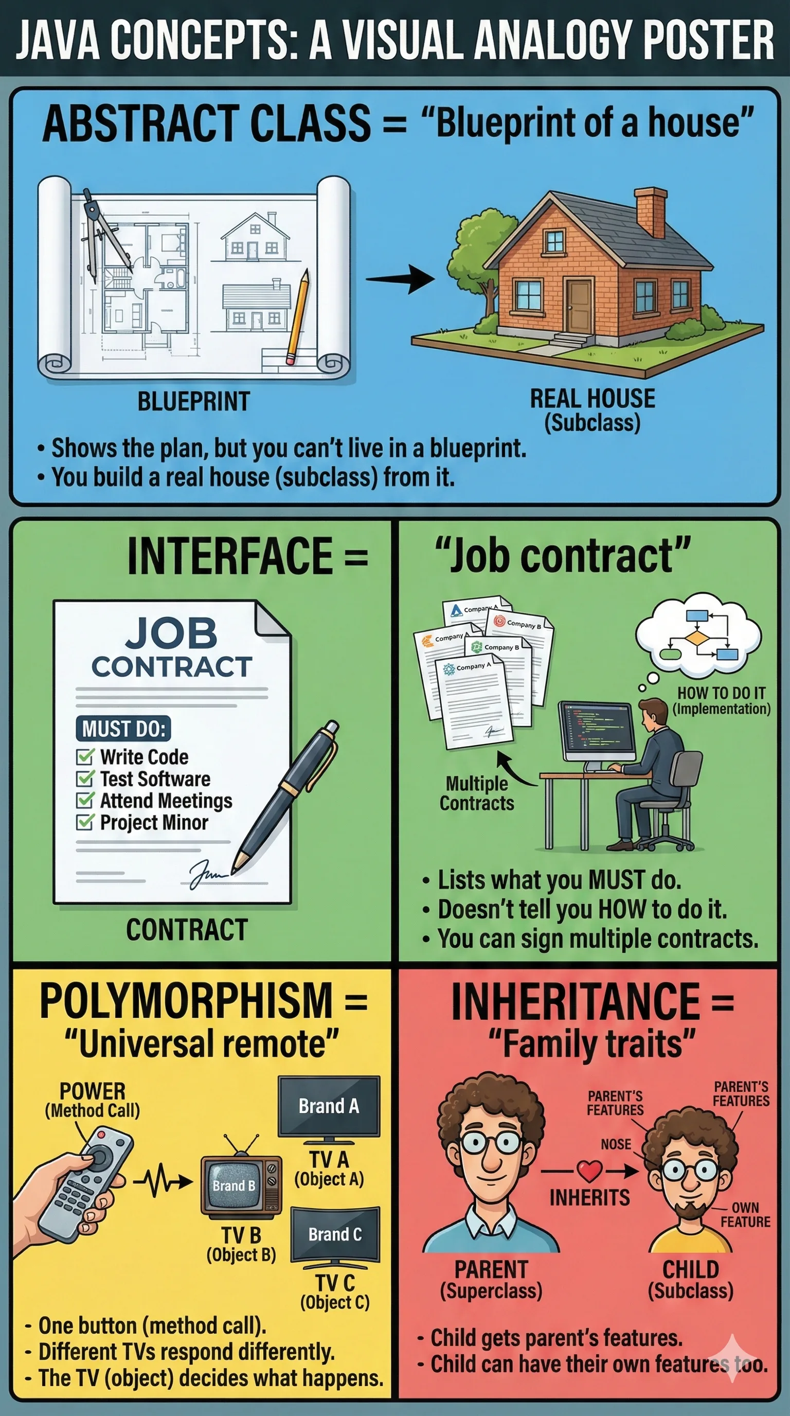Visual Analogy Poster for OOP Concepts